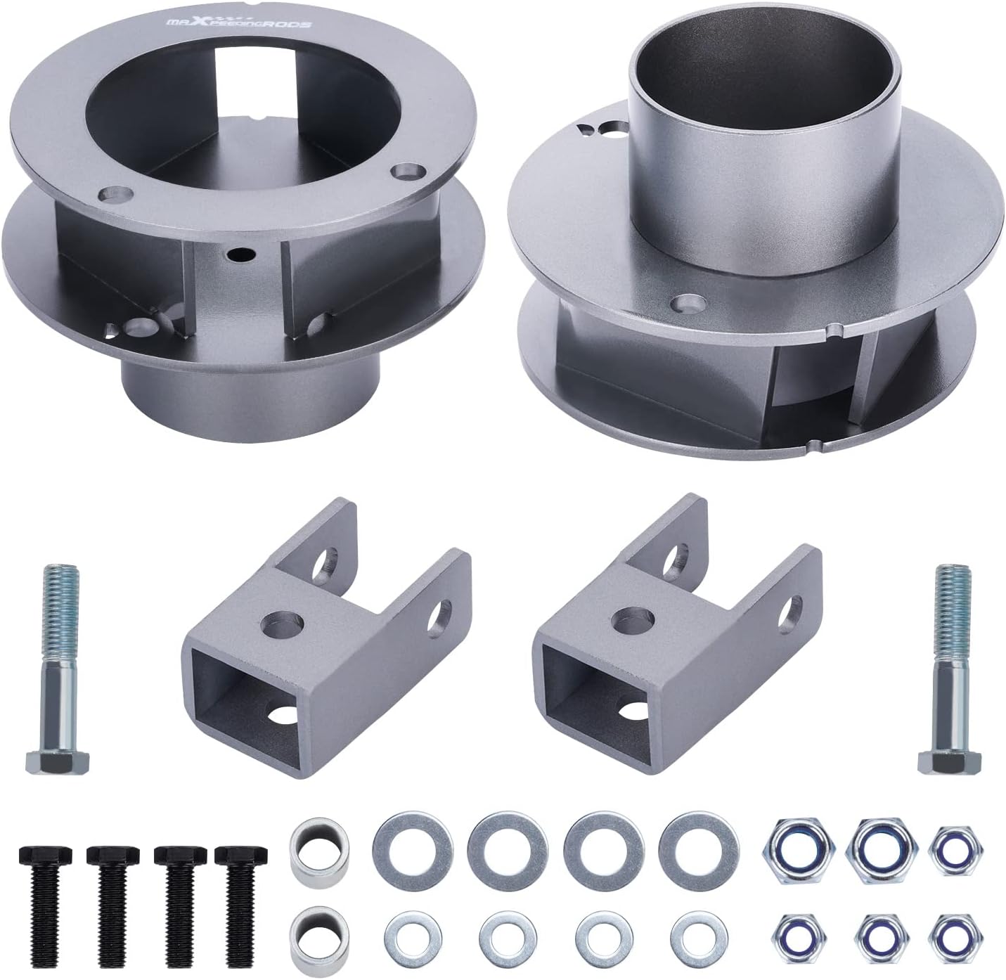 maXpeedingrods 2.5” Front Leveling Lift Kit for Dodge Ram 2500 3500 2013-2022 4WD Coil Spring Spacers Shock Extension Bracket, Gray