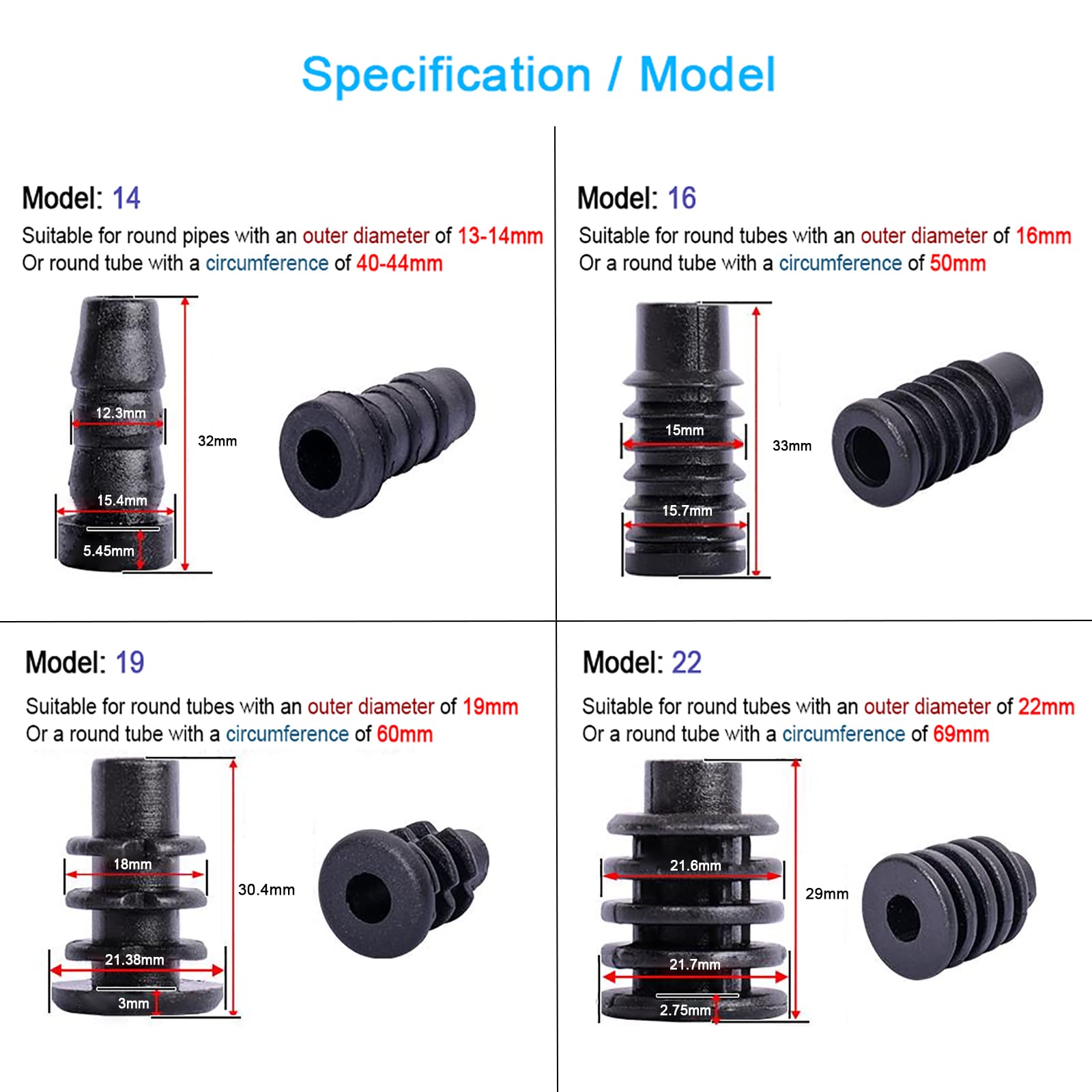 roulettes pivotantes silencieuses de 1,5" avec Frein, adaptées au diamètre du Tube (14/16/19/22 mm, en Option), Roulette de Remplacement, roulettes de Meubles pour Chariot, Berceau, étagères