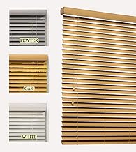 Lister Cartwright Woodgrain Fauxwood Venetian Blinds for Windows 50mm – Trimmable, Easy Fit Curtains, Child Safe – Durable Home & Office Blind(Oak, 45 W x 120 H cm)