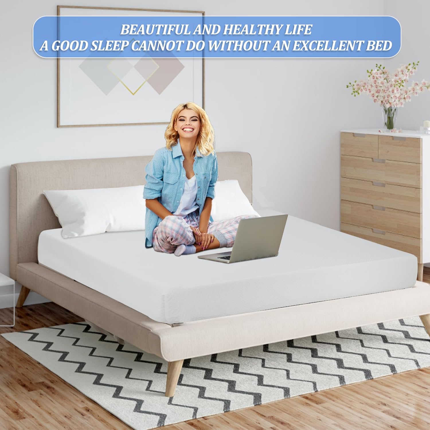 10 Inch King Size Cooling-Gel Memory Foam Mattress in a Box - Medium Firm Mattress for Cool Sleep & Pressure Relief, CertiPUR-US Certified King Size Bed with Breathable Cover