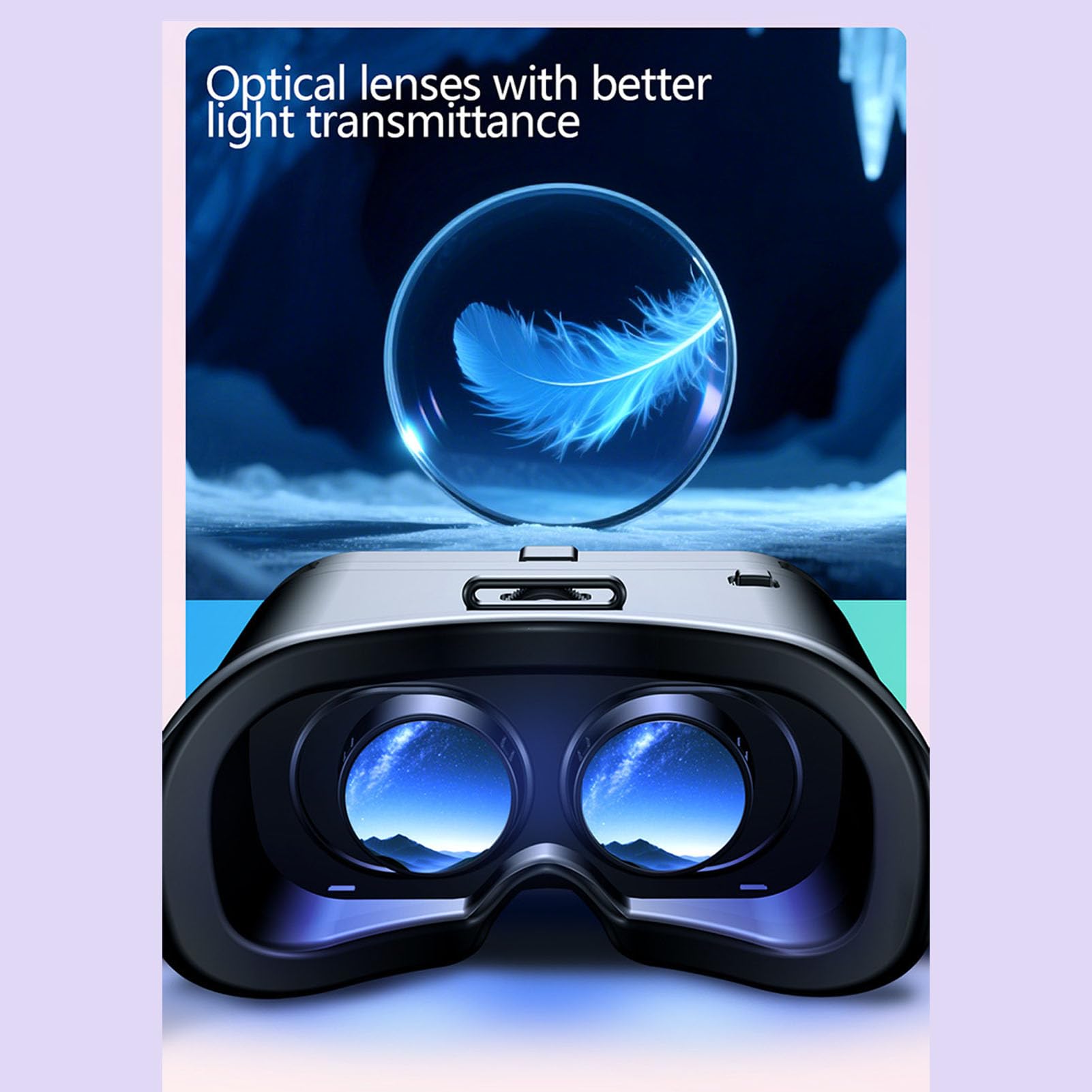 Fockety Cuffie VR, FOV 120° Occhiali Protettivi per realtà Virtuale Anti Luce Blu, Occhiali 3D VR con Controller Bluetooth e Lenti Regolabili per TV, Film, Videogiochi
