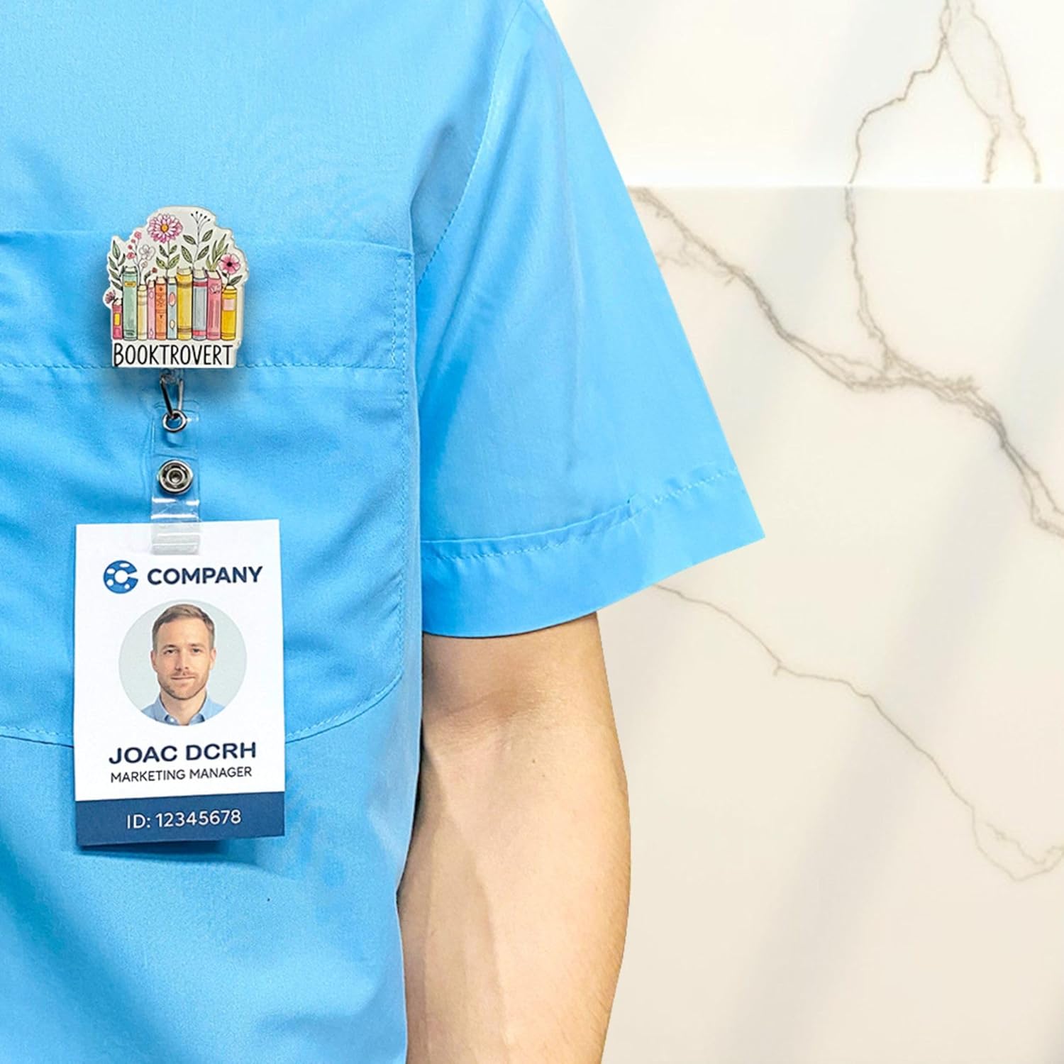 (4PCS) I'd Rather Be Reading Badge Reels Retractable, Name Badge Holder Reel ID Clip, Readers Book Lover Bookish Booktok Pediatric Decorative Gifts for Readers Nurses Office Worker Teacher Student - Image 6