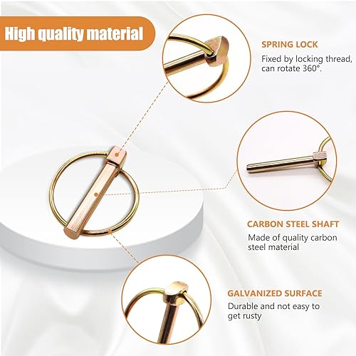 Miniatura 4 de mankk Kit de surtido de 12 piezas de pasadores Lynch de 4 tamaños, pasadores de tractor, pasadores Lynch, pasadores de enganche de 3 puntos