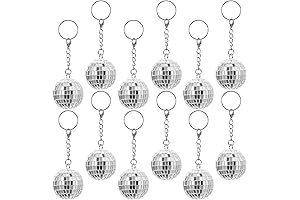 Disco Ball Keychain Bulk-12 Pcs Silver 70s 80s Party Favor Decorations for...