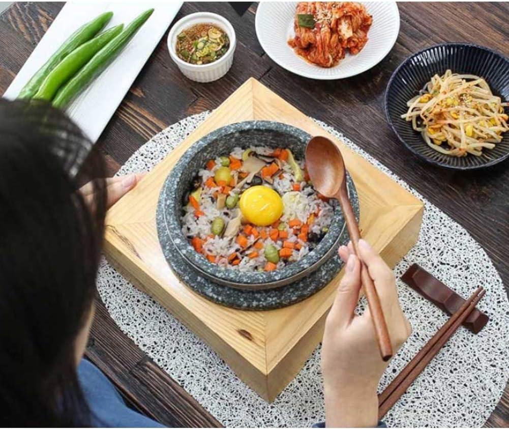 Jangsoo Gopdol Natural Giblet Pot Dolsot Pot with Stone Lid for Nutrition Rice Steamer (Large 7 X 3.5 inch (For 3 People))