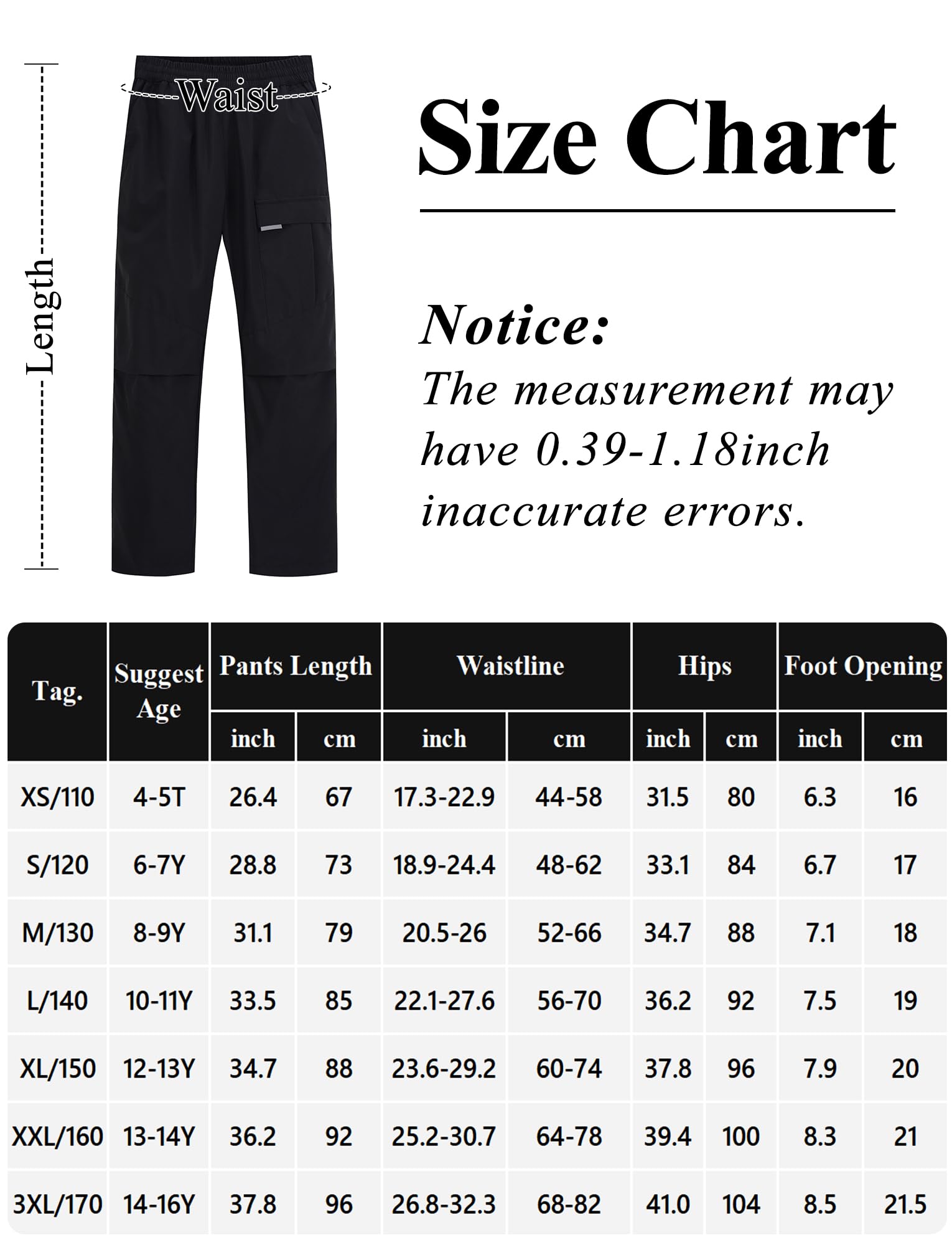 Happy Cherry Pantalons imperméables Enfant Pantalon Randonnée Fille Garçons Thermique Étanche Pantalon de Ski Neige Coupe-Vent Hiver 102-170