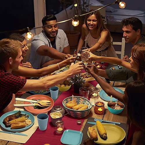 Miniatura 5 de Wheat Straw Dinnerware Sets (48Pcs) Reusable Dishware Sets with Plates, Cups, Knives, Forks and Spoons,Lightweight Camping Dishes,Dishwasher