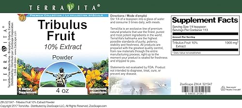 Miniatura 3 de Tribulus Fruit 10% Polvo (4 oz, ZIN 521547)