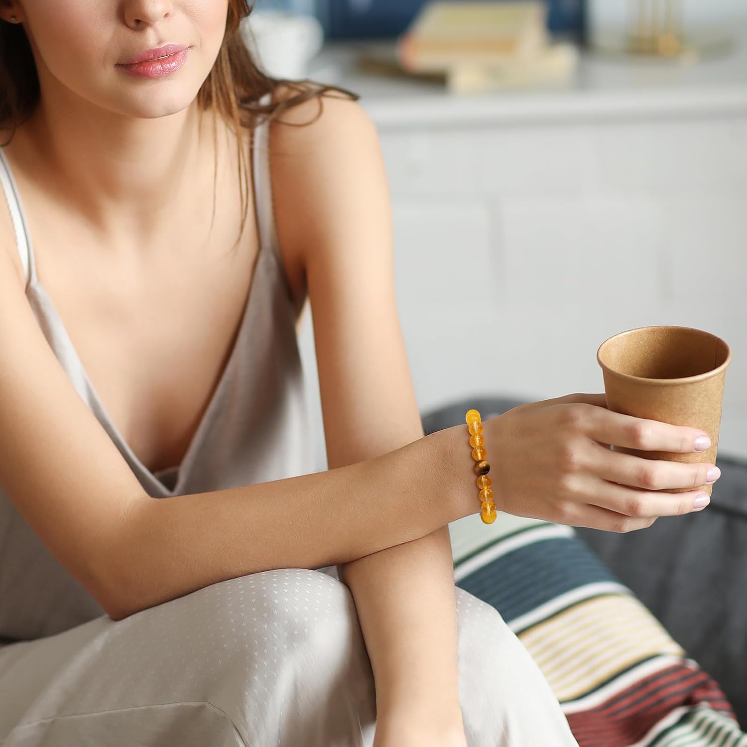 Natural Healing Crystal Bracelet for Wome Anxierty Protection Bracelet Good Luck Jewelry Gift - Image 3