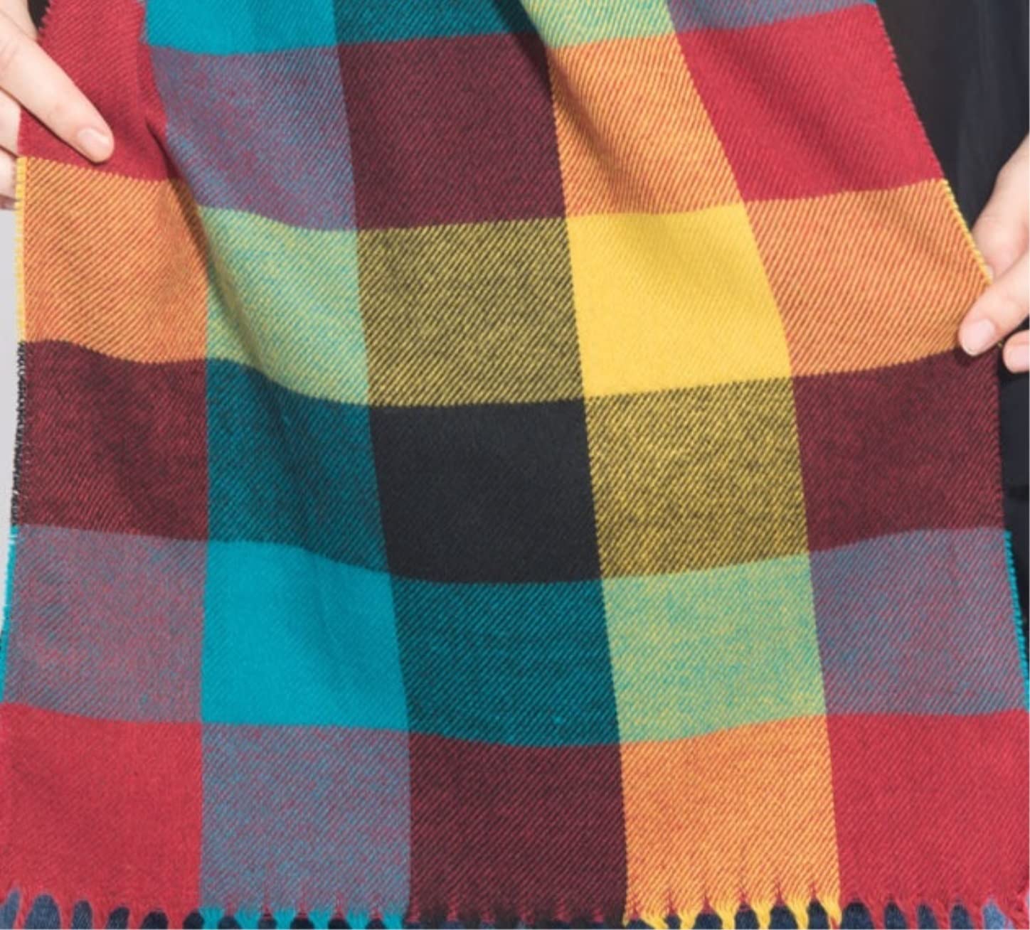 Bufanda Chal Bufanda De Invierno A Cuadros Para Mujer, Estola Clásica Con Borlas Para Mujer, Cálida Suave y Cálida