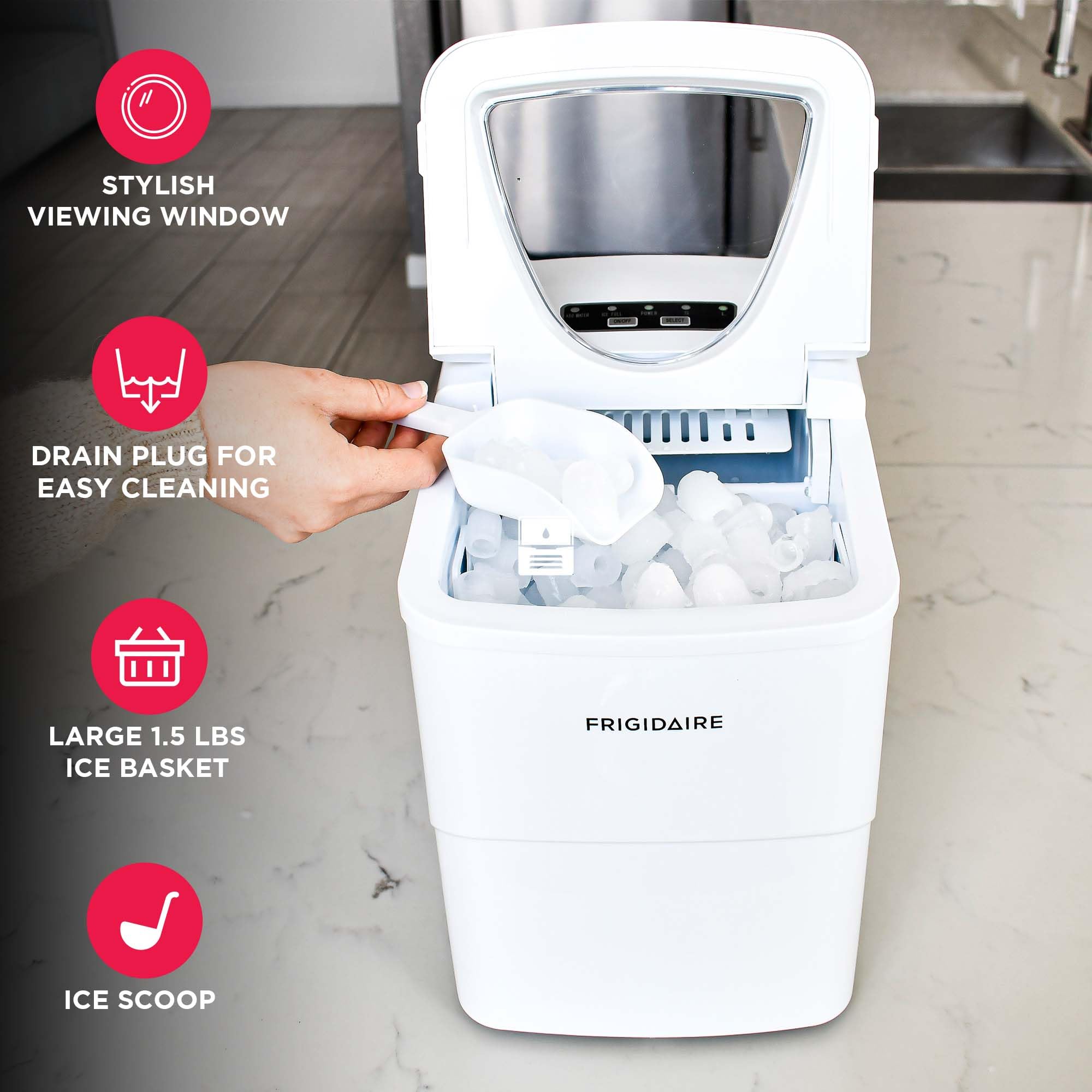 Frigidaire Efic108 Counter Top Portable, 26 Lb Per Day Compact Ice Maker Machine (Efic108, 26, 26, Efic108, White, Na, 1, Efic108) on Fridge.com - View 3