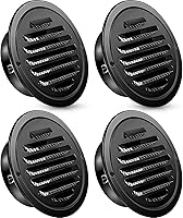 Vista 1 de Zonon Paquete de 4 rejillas de ventilación redondas negras de 6 pulgadas para secadora de acero inoxidable con pantalla de malla para el hogar