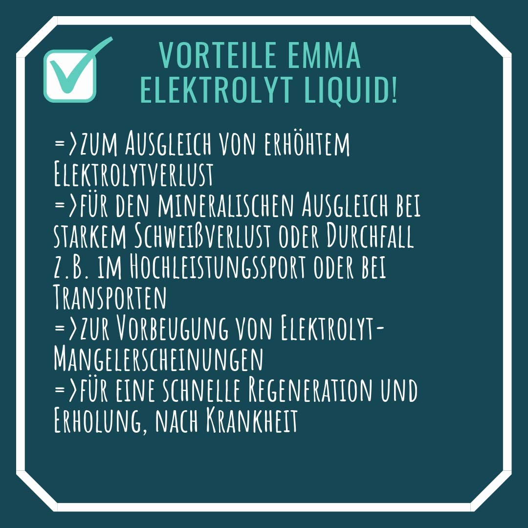 EMMA Elettroliti per Cavalli liquidi I Mangimi per Cavalli I Compensazione Delle perdite di minerali dopo la diarrea I Liquido I Carenza di elettroliti nei Cavalli sportivi I 1L