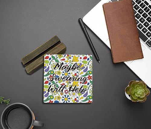 Miniatura 3 de Letreros de placa inspiradores, Maybe Swearing will Help, decoración de oficina, placa de madera con soporte, decoración de letreros de mesa para el