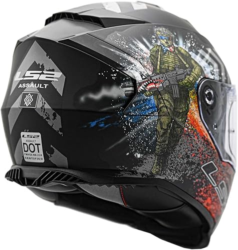 Miniatura 2 de LS2 - Casco integral Assault para motocicleta con visera solar