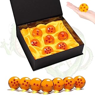 YWfuweng 7 Pièces Dragon Balle, 1 à 7 Etoiles Boules de Cristal Dragon Boule et Boîtes-Cadeaux, 4.3CM Boules de Dragon à Collectionner pour Fête Costumée,Les Anniversaires et Noël Halloween
