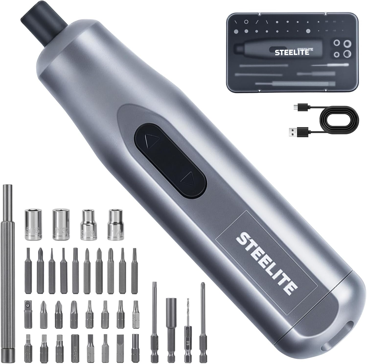 Electric Screwdriver Set, 35 in 1 Cordless Lithium Kit, 250 RPM, 2–10 N·m Torque, USB Rechargeable,Power Tool for Home Repair, Furniture Assembly, DIY Projects