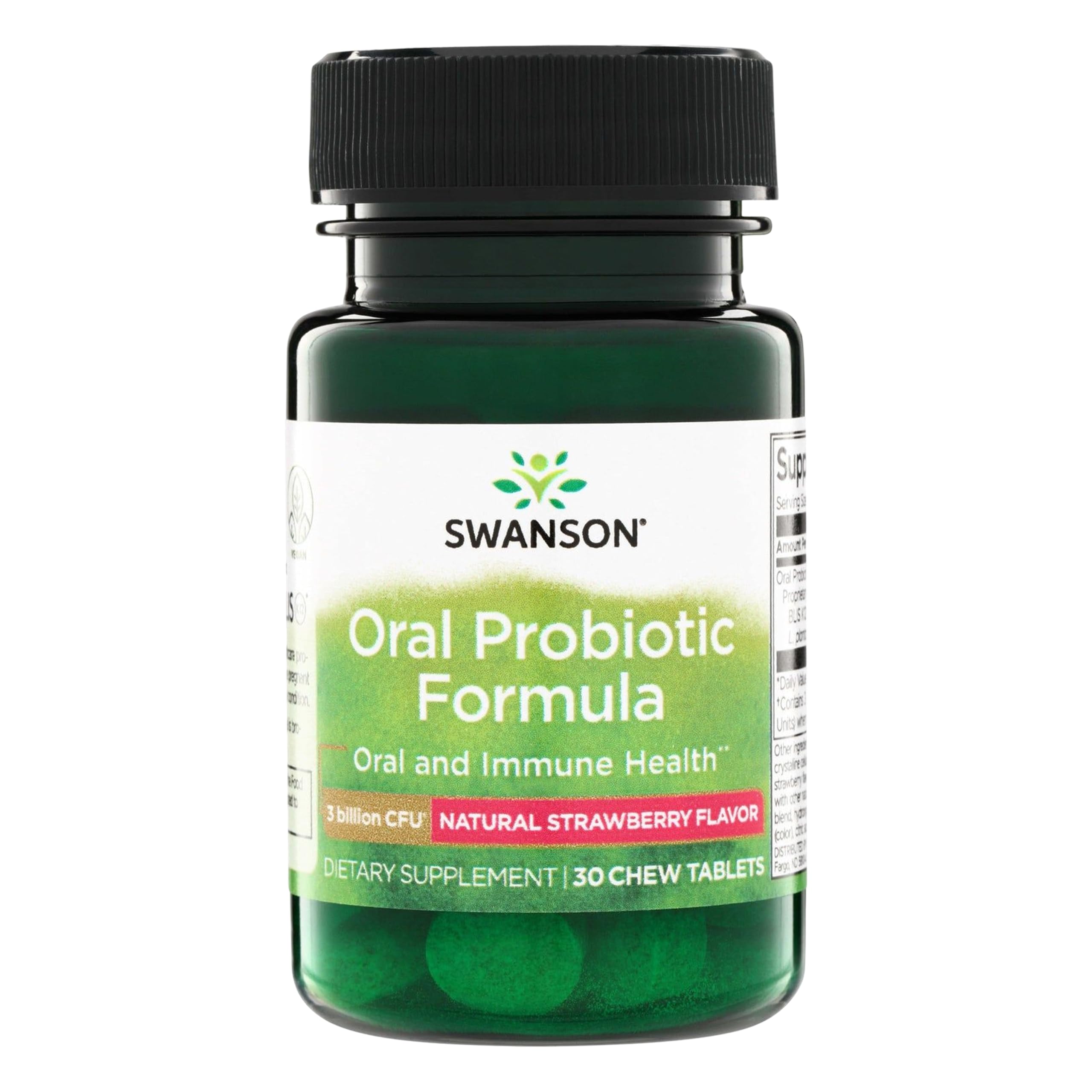 Swanson Oral Probiotic Formula BLIS K12, Strawberry, 30 Chewable Tablets