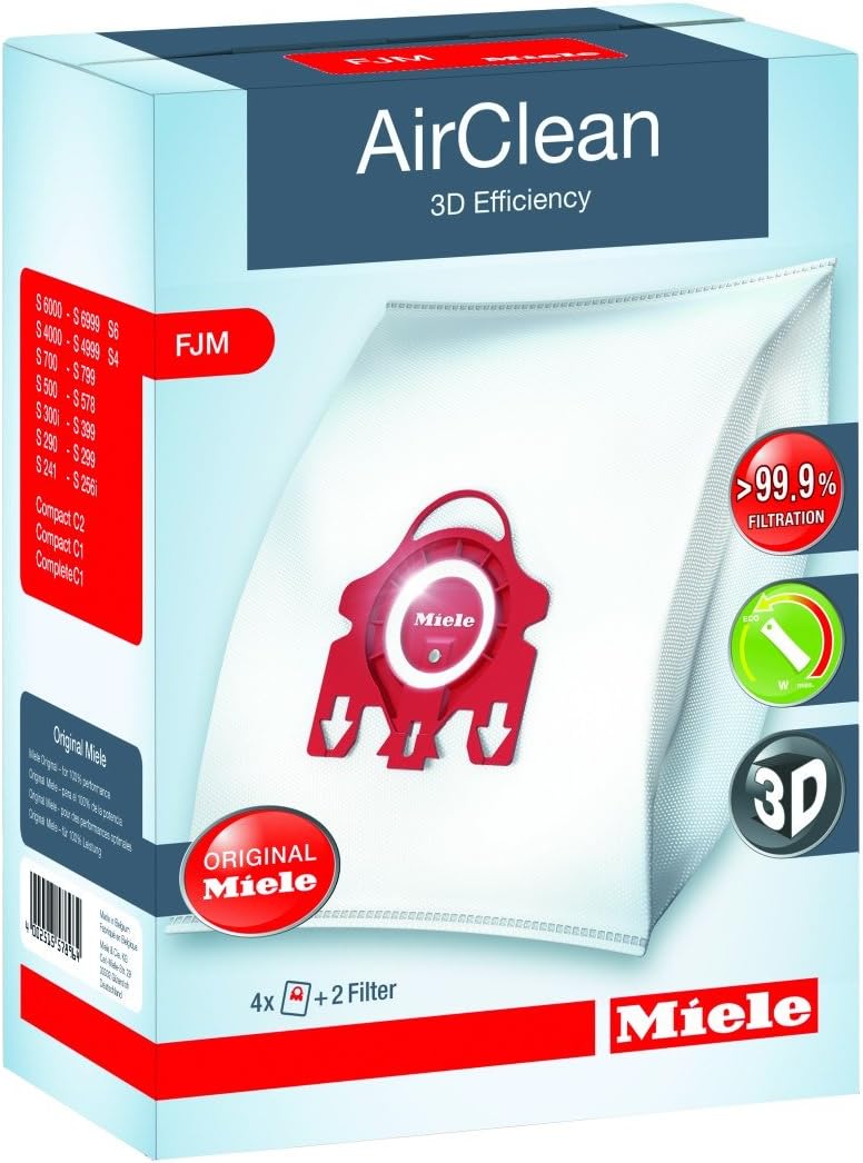 Miele AirClean 3D Efficiency Dust Bag Type FJM packaging