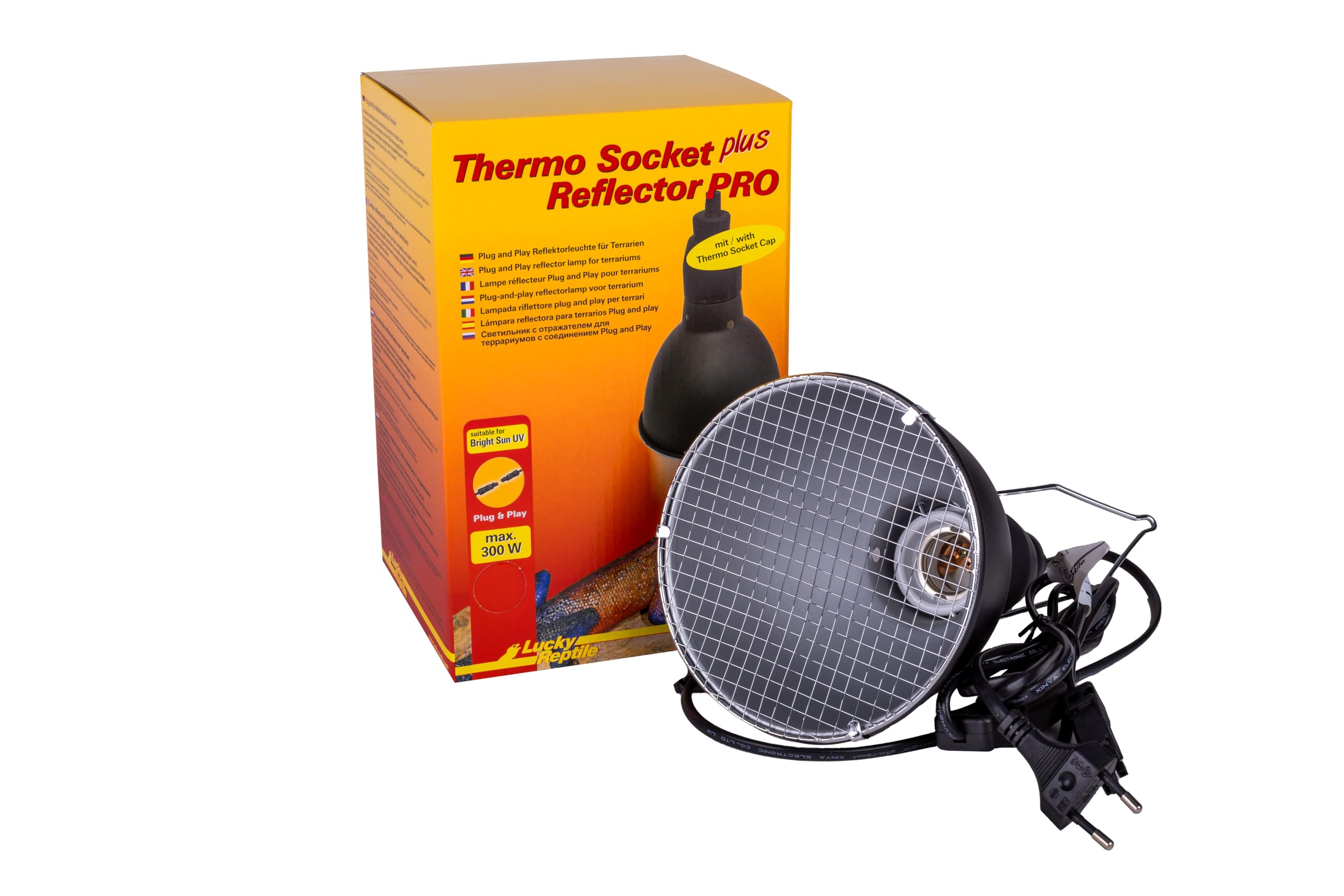 Lucky Reptile HTRP-1 Thermo Socket Reflector klein mit Steckverbindung, Porzellanfassung, Schwarz