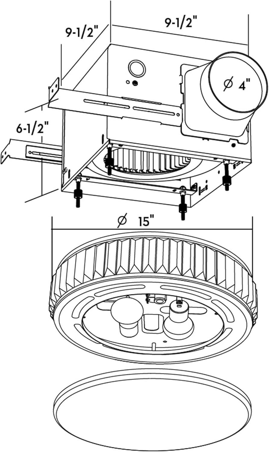 Good Housekeeping Crystal Bathroom Ventilation Exhaust Fan with Lighting