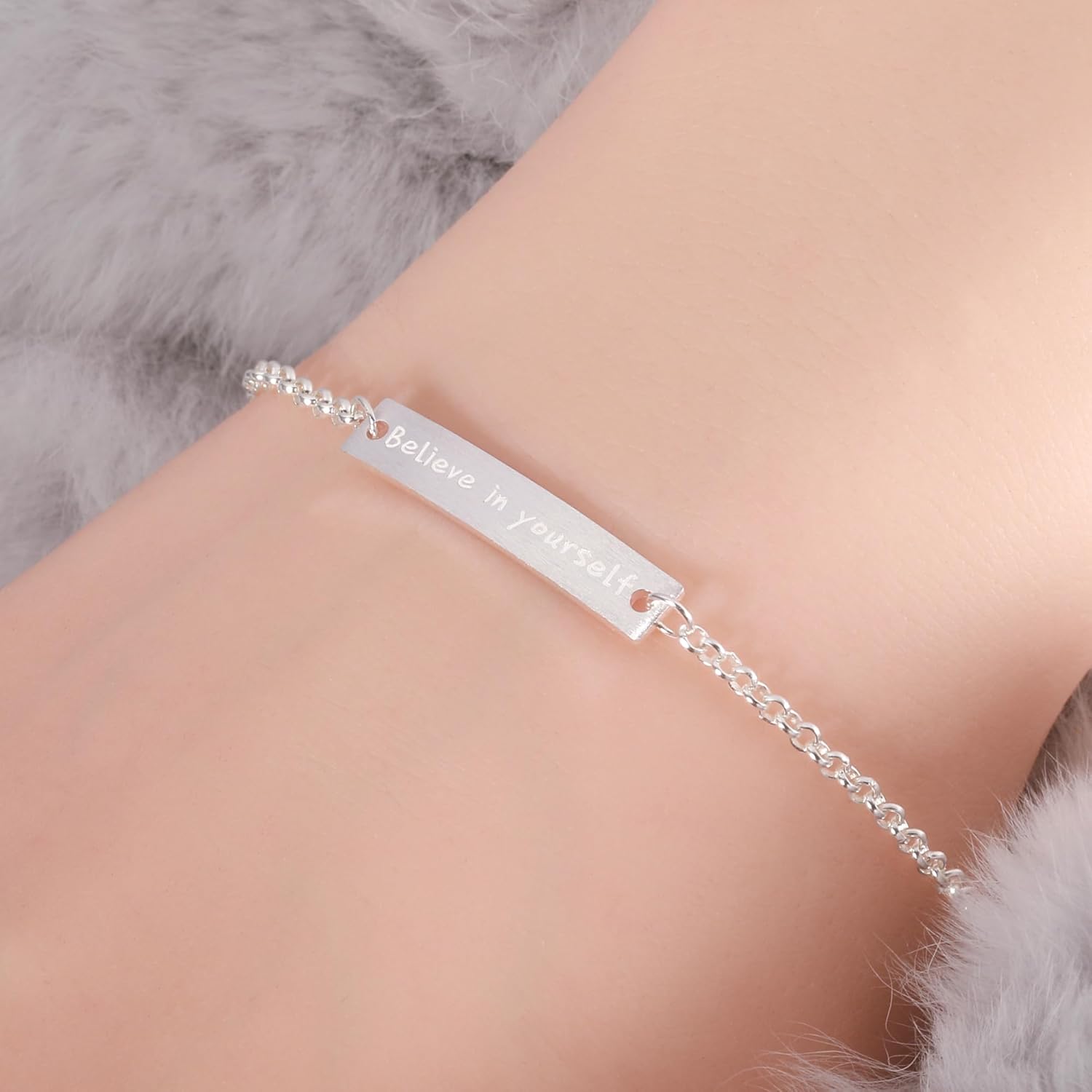 Believe in Yourself Bracelet for Women, 925 Sterling Silver Inspirational Confidence Jewelry, Meaningful Gift for Her - Image 3