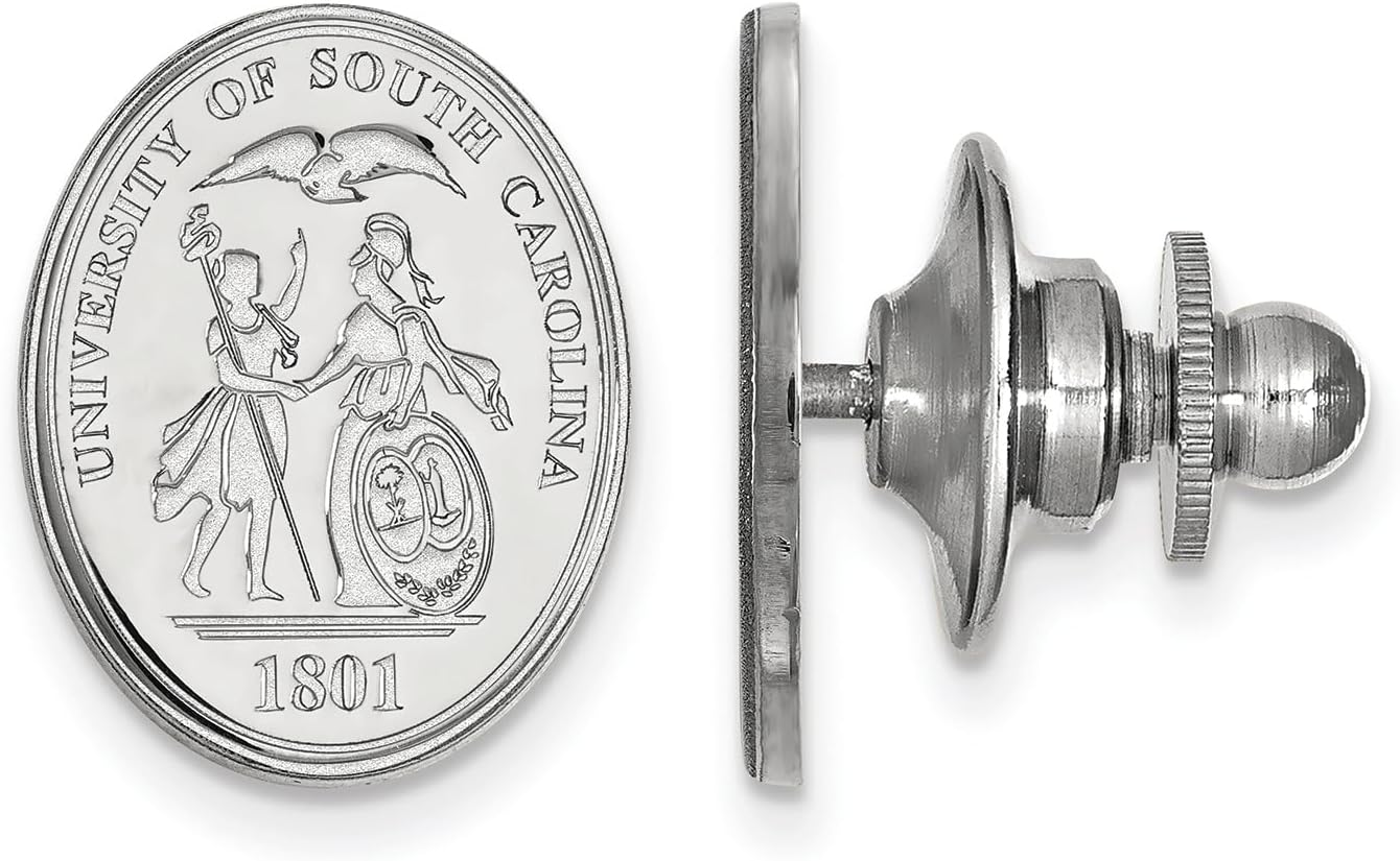 South Carolina Crest Lapel Pin (14k White Gold)