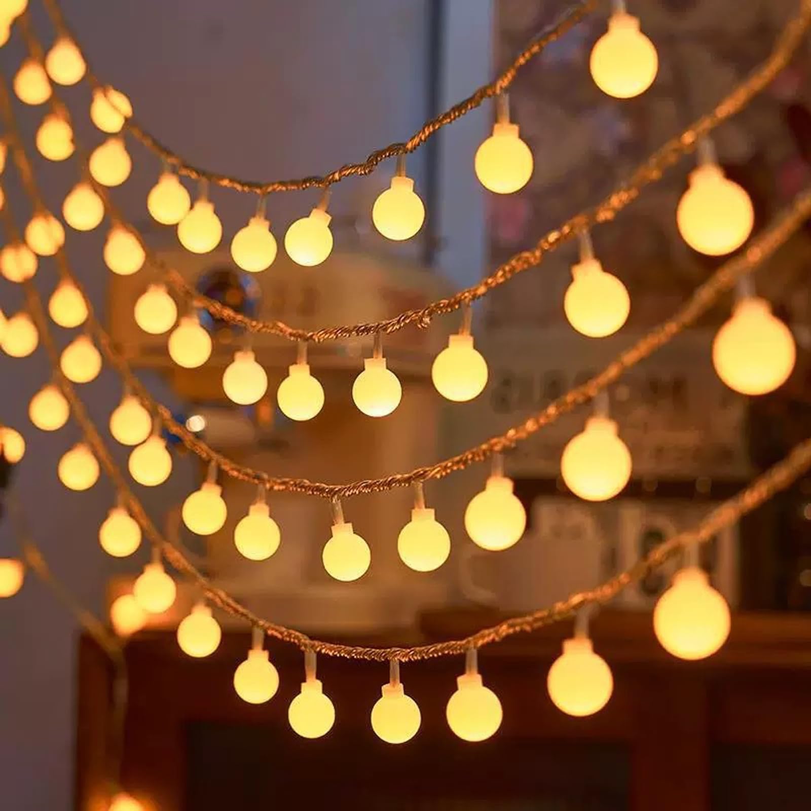 ALEGRE Globe Fairy Lights Balls Battery with Timer, 6 m 40 LED Ball Fairy Lights Battery, Warm White Globe Fairy Lights Indoor Outdoor String Lights for Wedding, Children's Room, Christmas, Garden