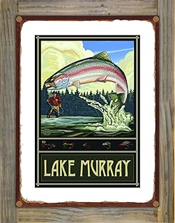 Lake Murray South Carolina Rustic Metal Print on Reclaimed Barn Wood from Travel Artwork by Artist Paul A. Lanquist 8.5" x 11.5"