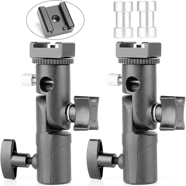 Updated Version Flash Bracket-ChromLives Light Stand Flash Mount Cold Shoe Stand Photography Camera Umbrella Holder Bracket E Type Compatible with DSLR Canon Nikon Pentax Olympus Nissin Metz DSLR