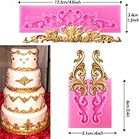 Vista 3 de Moldes de silicona estilo barroco, moldes de encaje de volutas y encaje para fondant, molde de flor en relieve vintage, molde de filigrana 3D