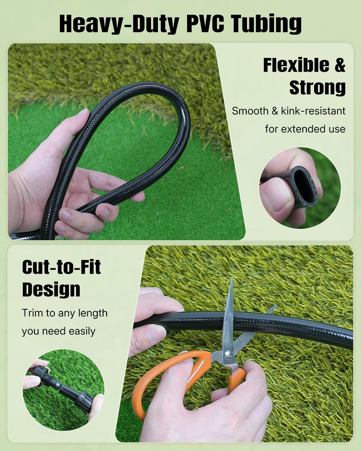 Pawfly 1/2 Inch Drip Irrigation Tubing Main Tube (50 ft Roll), 1/2 Irrigation Tubing, Blank Distribution Tubing for Drip Irrigation System, Flexible PVC Main Line Drip Irrigation Hose, Black