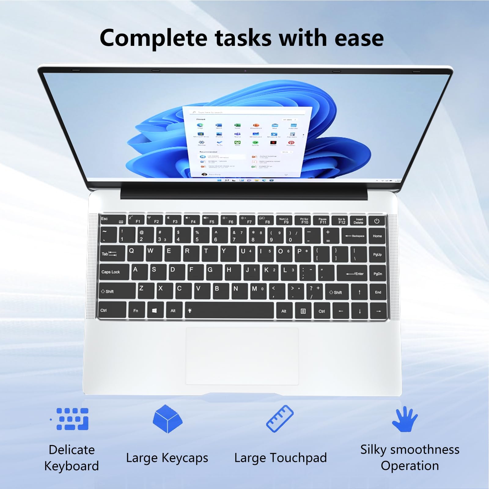 PC Portatile 14 Pollici, Notebook 8GB RAM LPDDR4 256GB SSD, Celeron J4125 CPU, Windows 11 notebook con Mini-HDMI+USB3.0+TF Card Slot+BT5.0, Laptop con FHD(1920x1080)Schermo Convertibile 180°