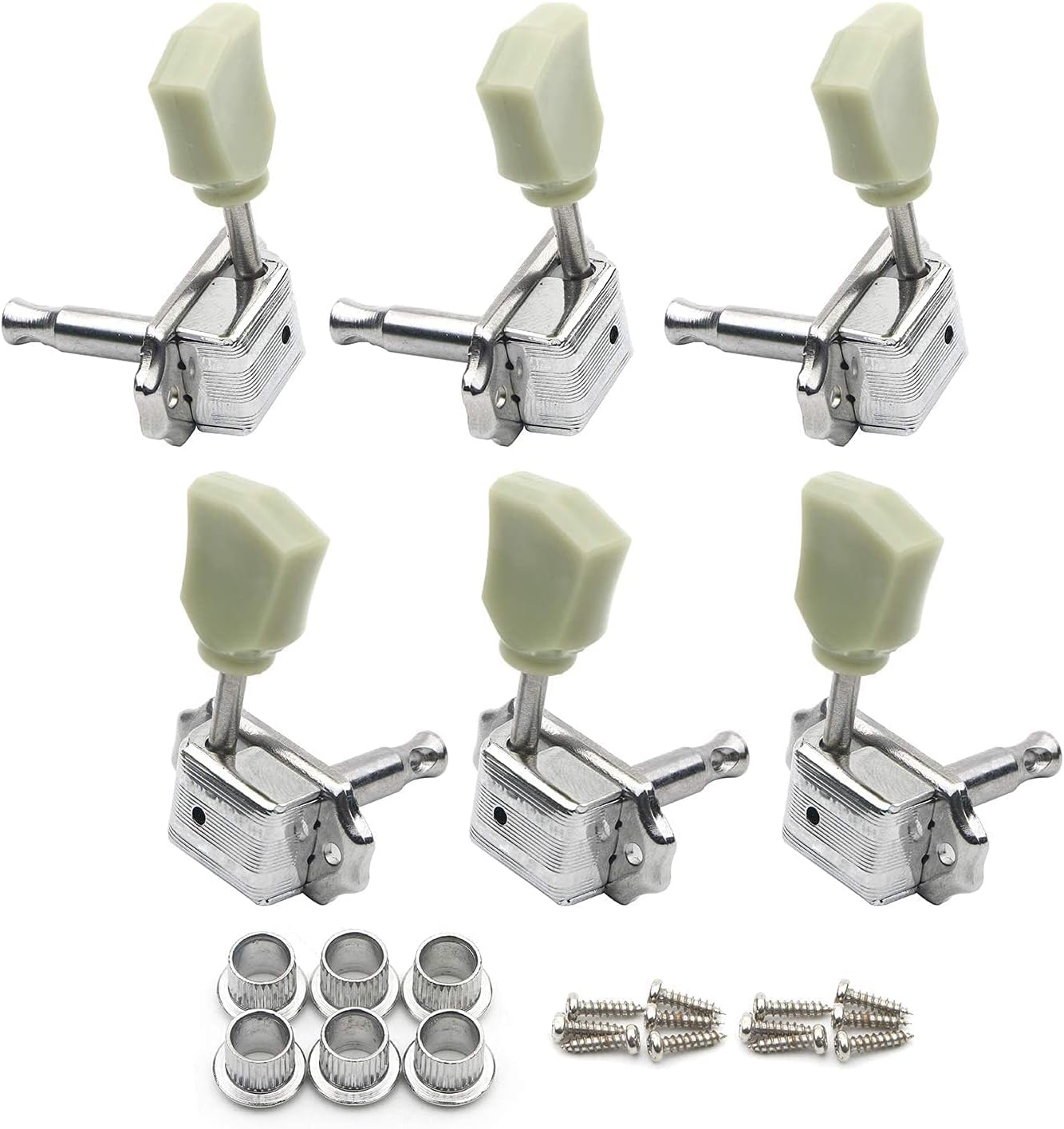 Swhmc 3R3L Green Tulip Button Machine Heads Vintage Style Guitar Tuning Pegs Tunner Machine Heads Tuning Pegs Tunner