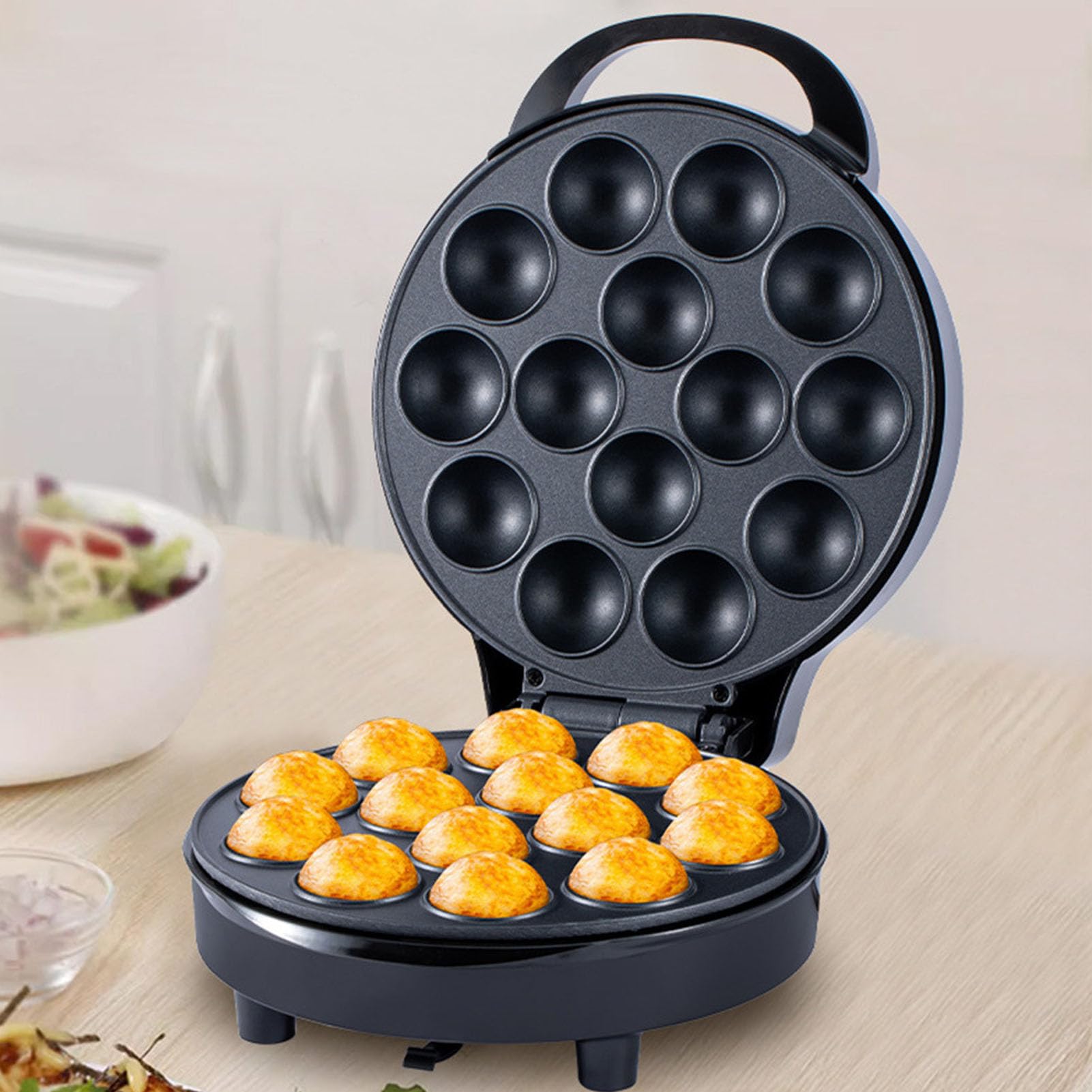 Zerodis Maker de Takoyaki électrique, 750W Aluminium 14 Trous Japonais Octopus Ball Maker Pan Takoyaki Making Machine Machine Electric Breakfast Machine pour le Petit Déjeuner à la