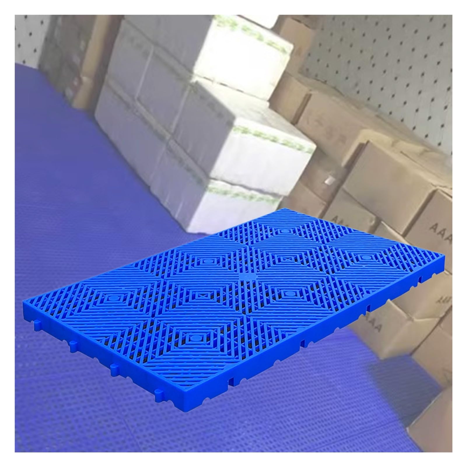 Palettes logistiques en Plastique, palettes légères en Plastique pour entrepôt, Plateau grillagé Respirant, présentoir modulaire en PEHD antidérapant (Bleu 39,4 x 23,6 x 2 Pouces, 10 pièces)