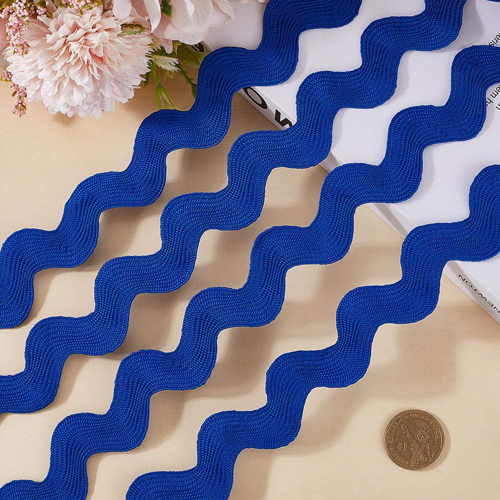 GORGECRAFT 10 Colori 50M RIC Rac Trim Nastro Zig Zag Tessuto Onda Cucito Piegatura Frangia Trim 5~8.5mm Trecce Larghe Cordoncini Abbellimenti per Creazione di Fiori Matrimonio Merletto Artigianale