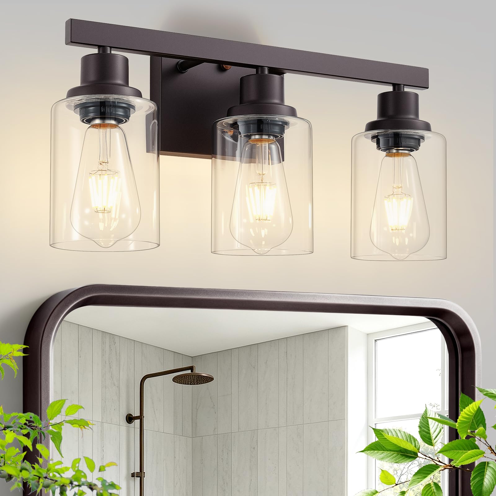 Black Vanity Lights - 8 Light Bathroom Fixture -27