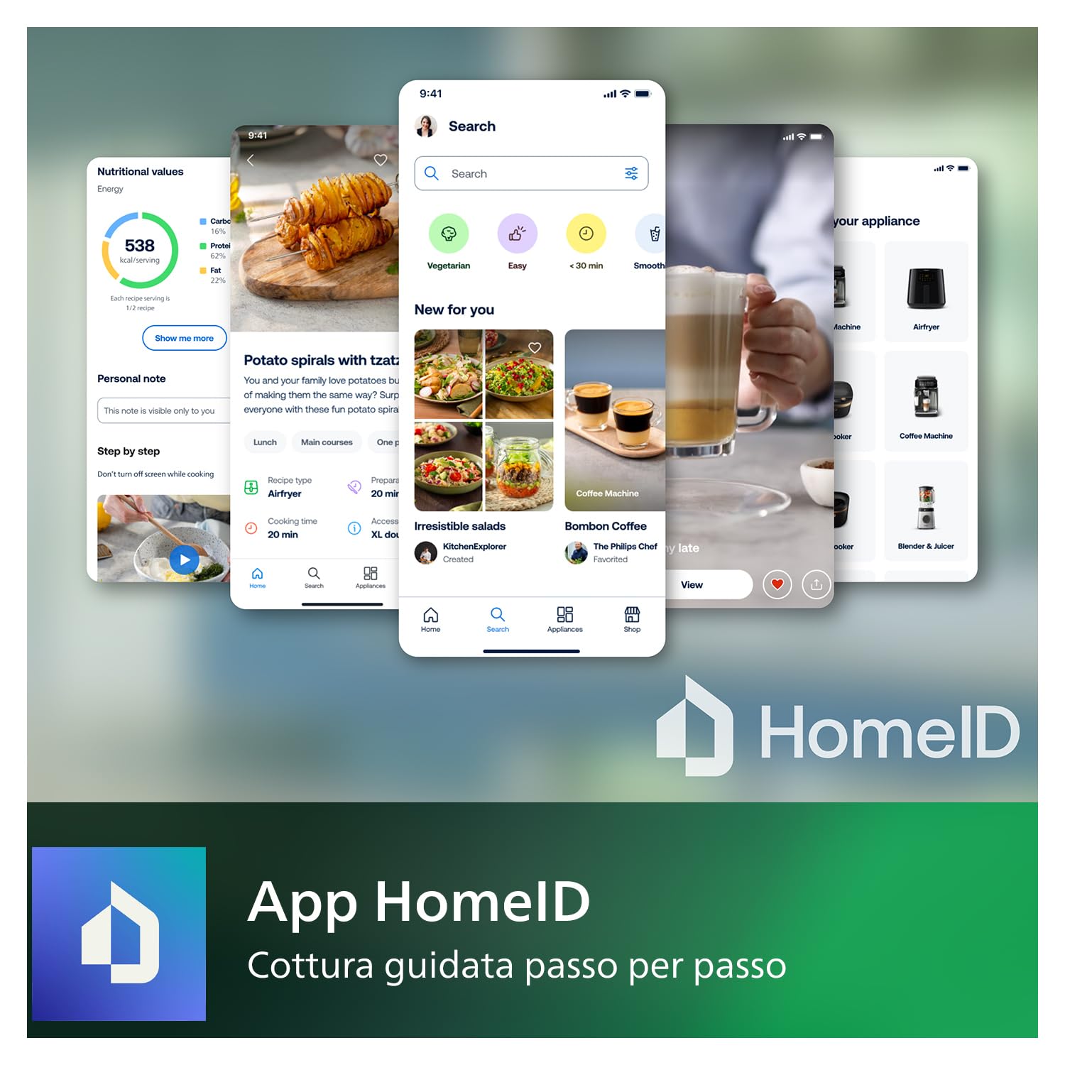 Philips Airfryer Combi 7000 Series XXL - 8,3L (2kg), Airfryer 22-in-1, connessa al WiFi, con il 99% di grassi in meno** e Rapid CombiAir, App HomeID, Bianco (HD9876/20)