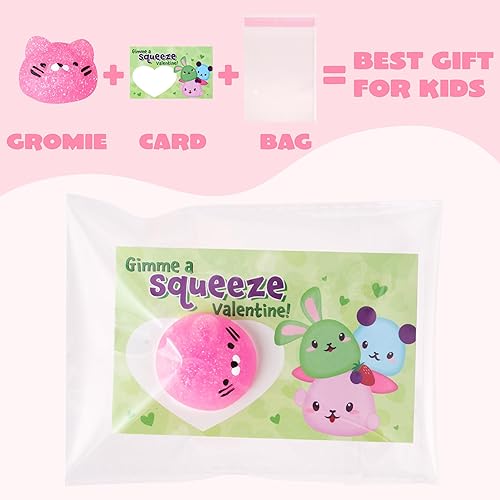 Miniatura 6 de 28 cartas de regalo para el día de San Valentín, juguete blando para niños de Kawaii Mochi, para estrujar, juguete para premios, de intercambio, de