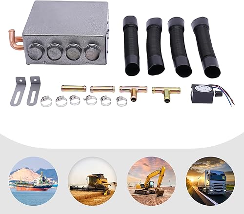 Miniatura 6 de Calentador auxiliar universal de 12 V, 4 puertos con interruptor de velocidad, calentador compacto para automóviles o camiones, minivans,