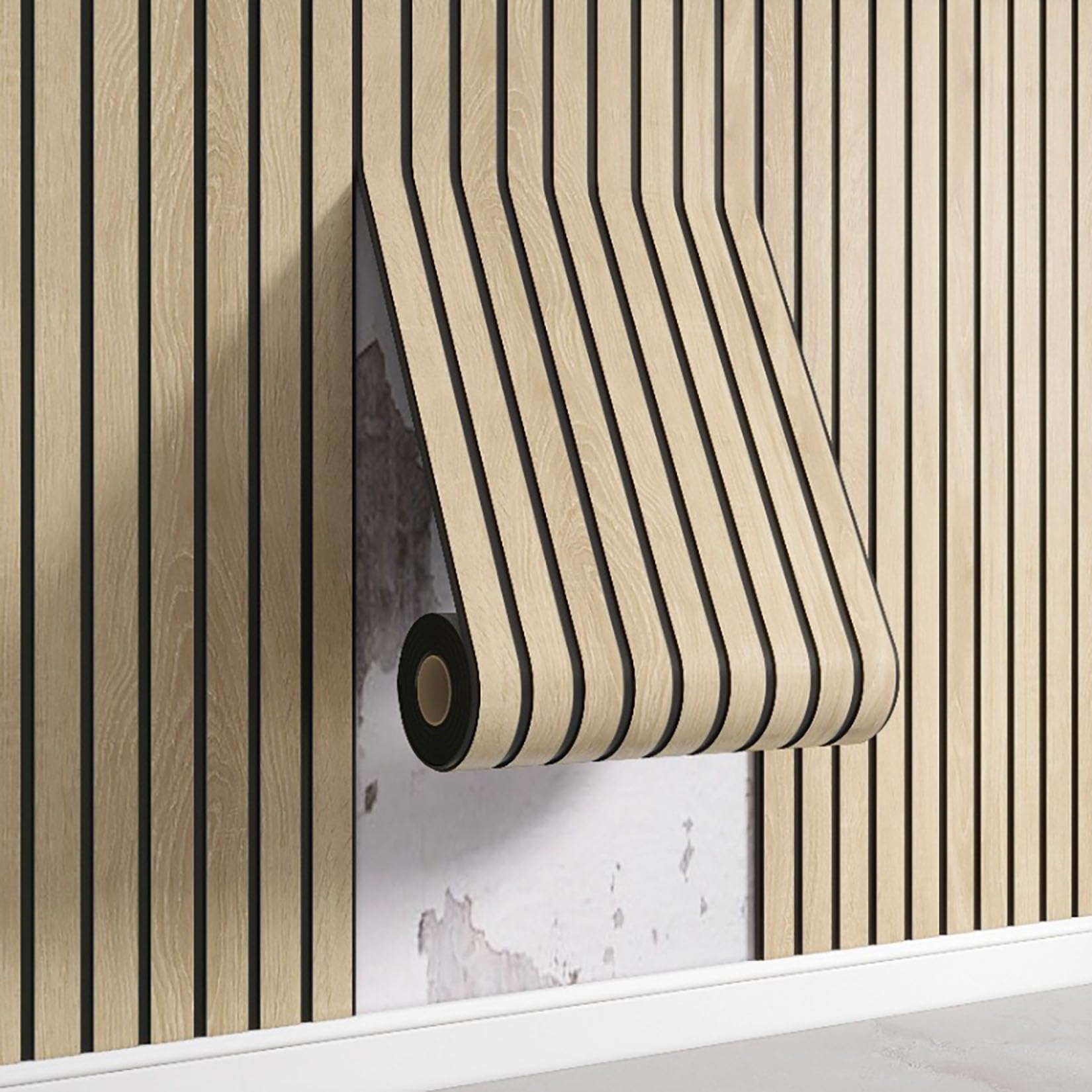 Papier peint autocollant aspect bois moderne effet 3D relief premium 60cm