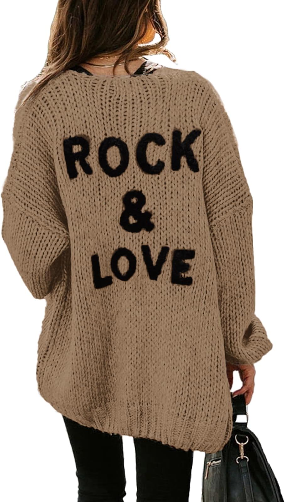 PRETTYGARDENWomen's Long Sleeve Open Front Knit Cardigans Sweaters Soft Loose Draped Coat Outerwear