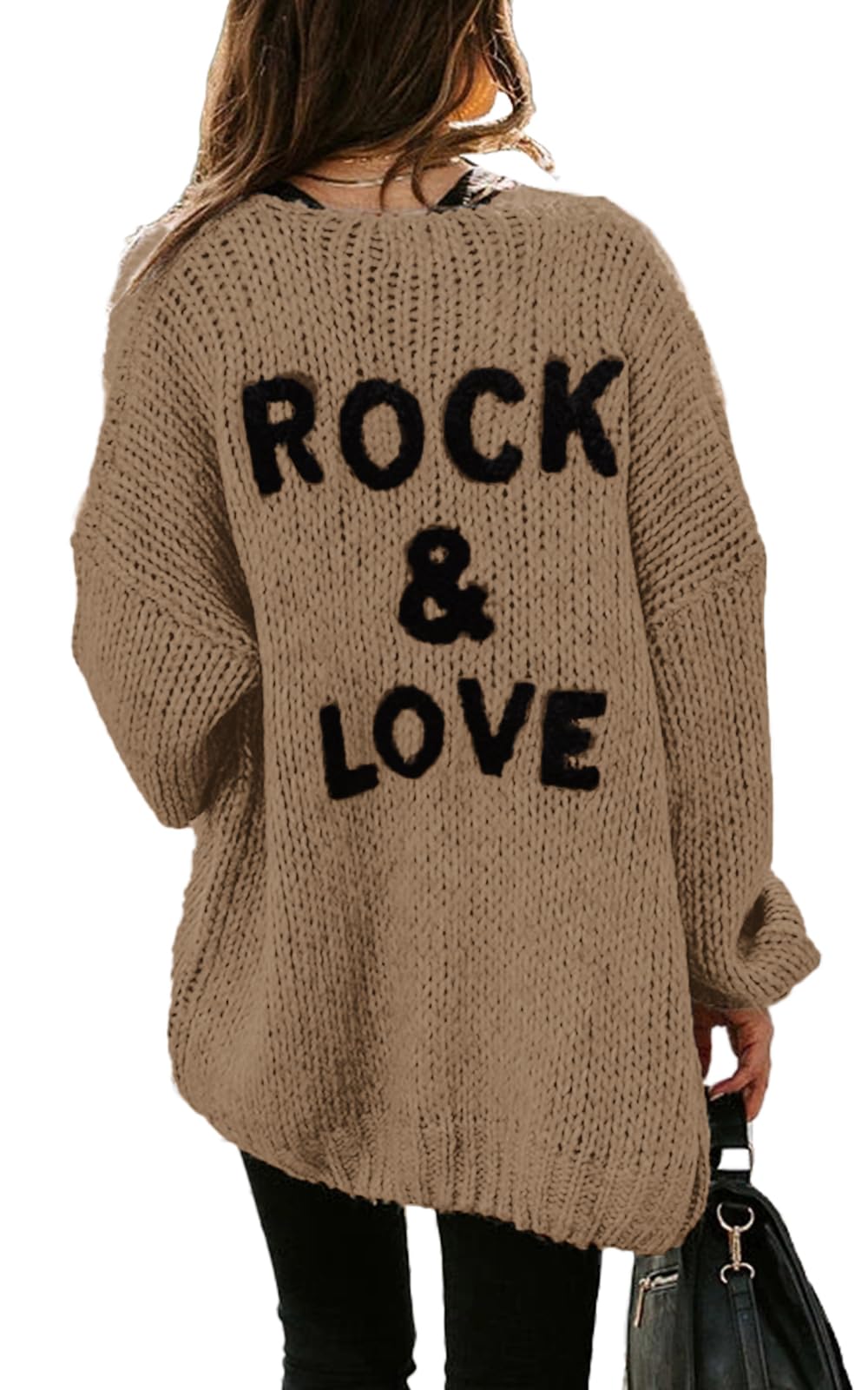 PRETTYGARDENWomen's Long Sleeve Open Front Knit Cardigans Sweaters Soft Loose Draped Coat Outerwear