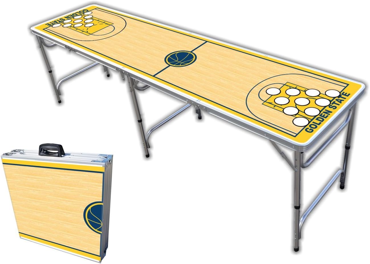 Flаѕh Sаlе 8-Foot Professional Beer Pong Table w/Optional Cup Holes - Golden State Basketball Court Graphic Flаѕh Sаlе 8-Foot Professional Beer Pong Table w/Optional Cup Holes - Golden State Basketball Court Graphic