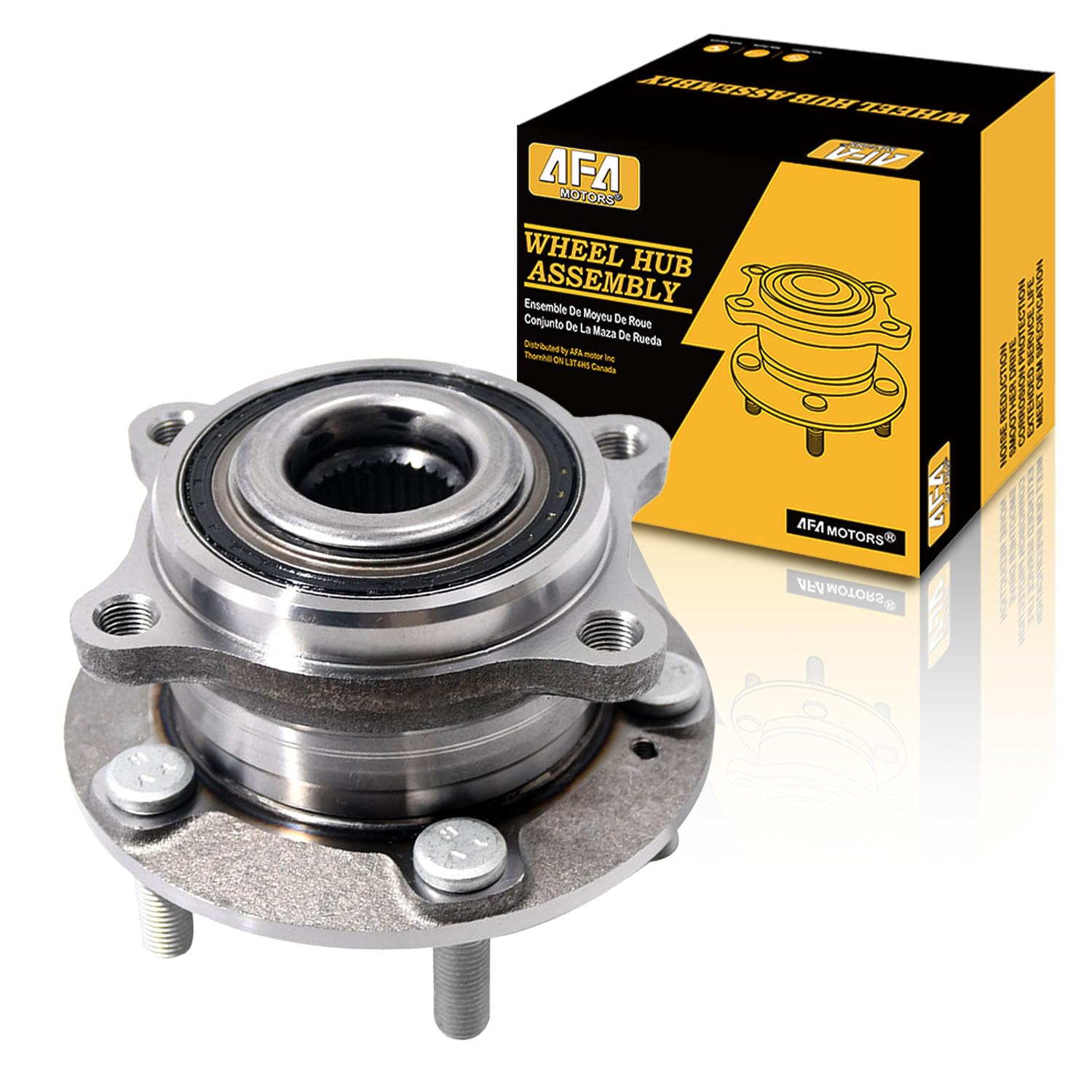 Afa Motors 513374 Front Wheel Bearing and Hub Assembly w/5 Lugs for 2015-2019 Hyundai Sonata, 2016-2020 Hyundai Tucson, 2016-2019 Kia Optima, 2017-2020 Kia Sportage Wheel Hub Bearing Assembly