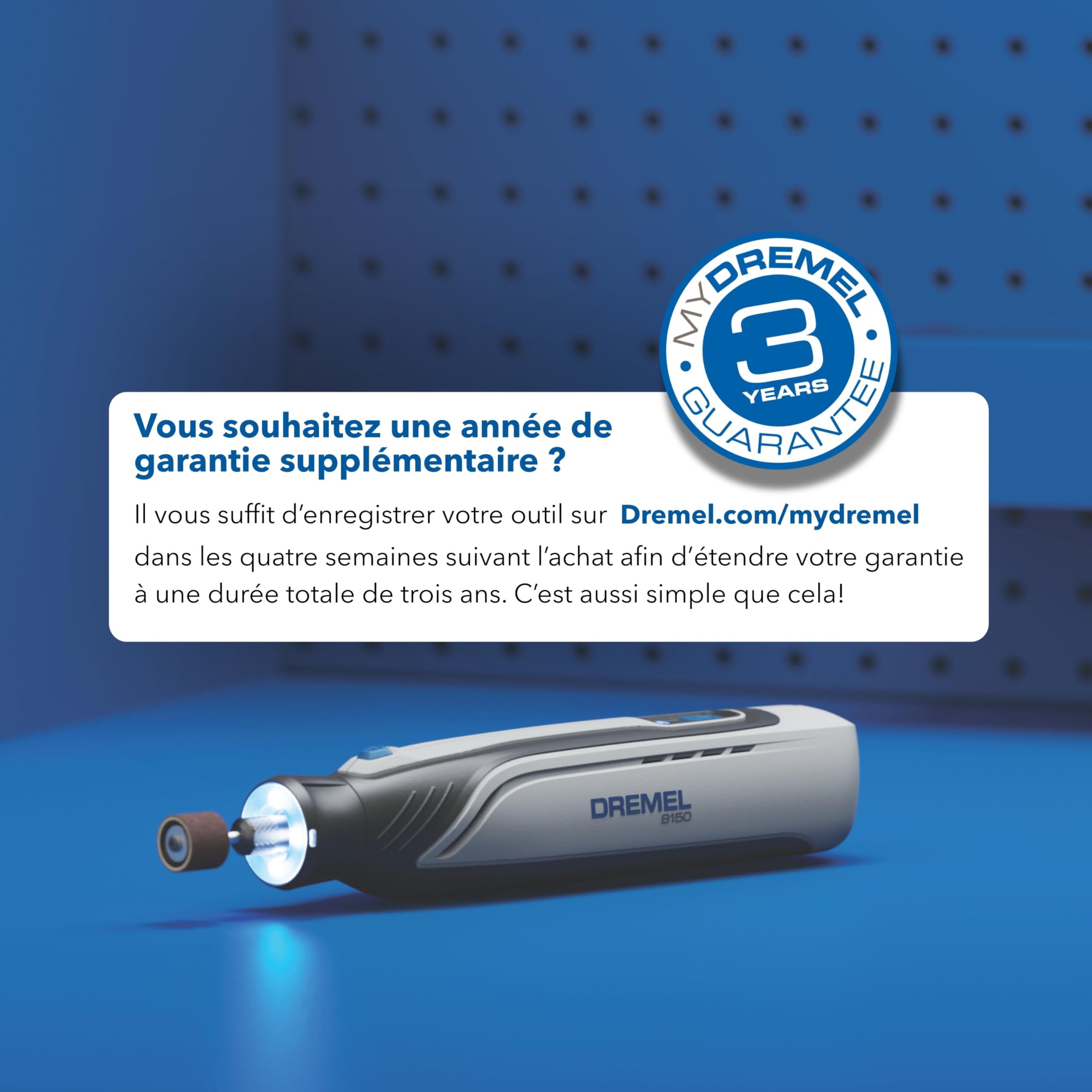 Dremel 8150 outil multi-usage sans-charbon 7,2 V batterie rechargeable USB-C 2 Ah 20 accessoires vitesse variable 5.000-30.000 tr/min