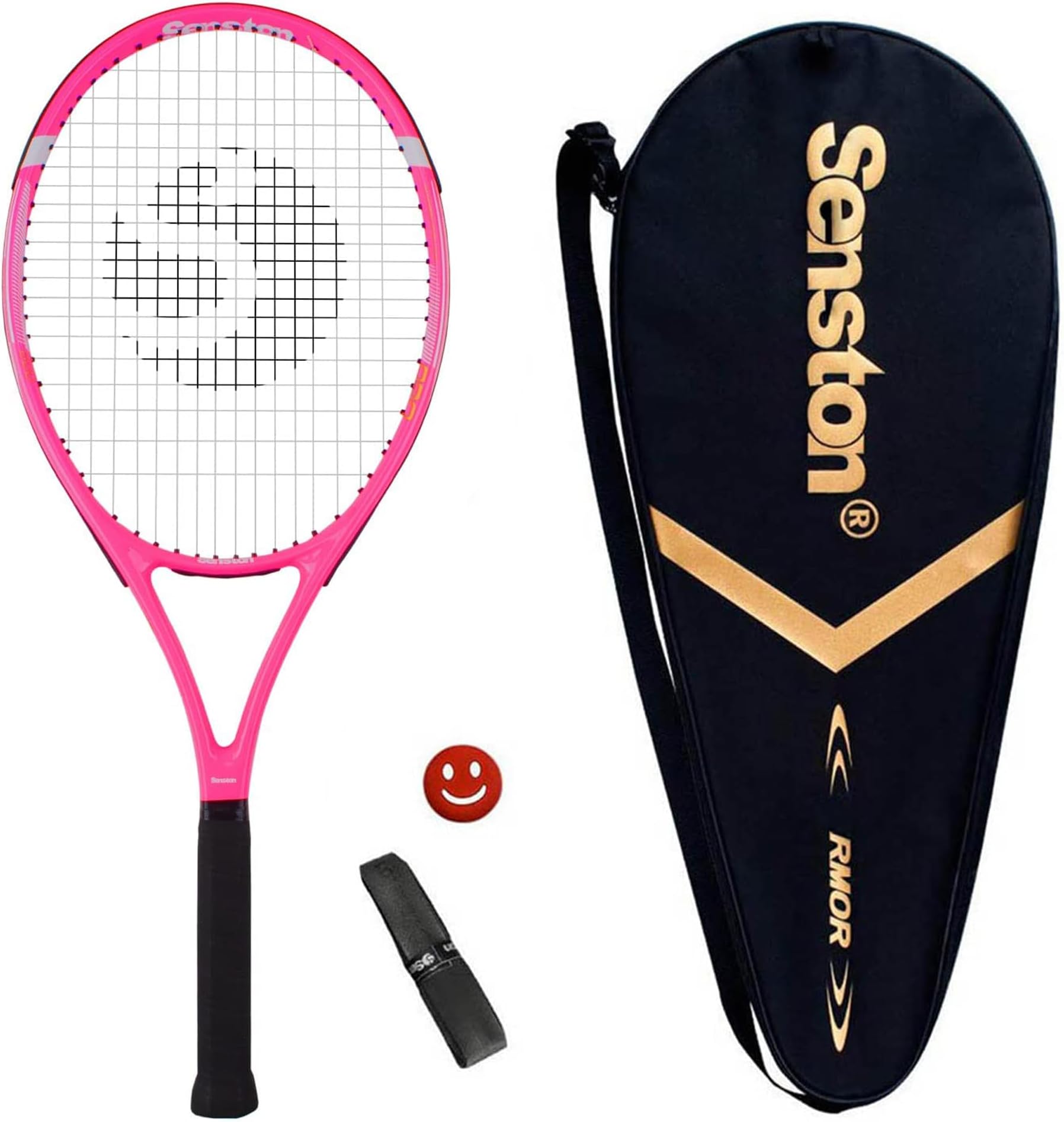 Senston Tennis Racket for Adults Tennis Racket Professional 27 inch Tennis Racquet for Girls Women Pink