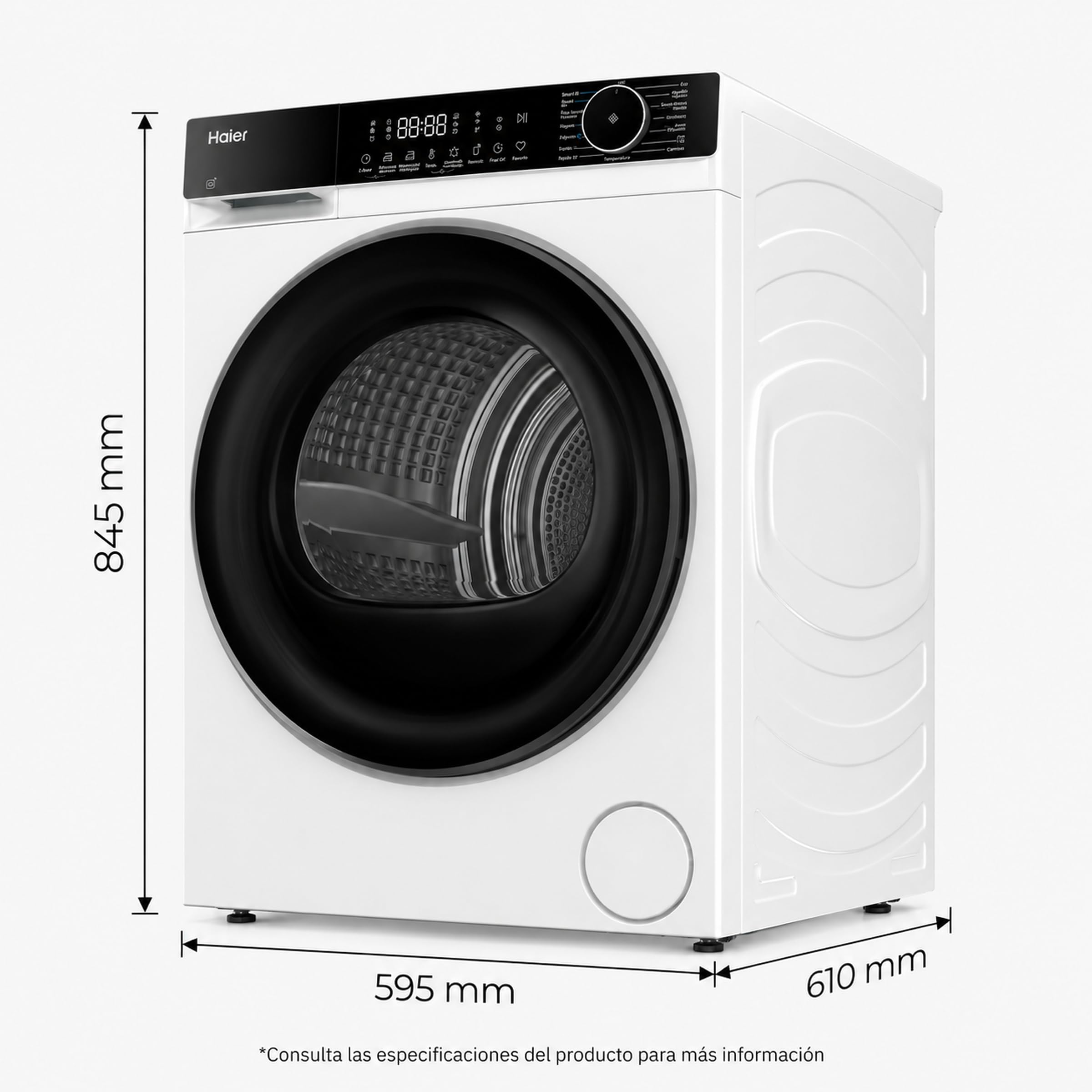 Haier Secadora Bomba de Calor 10 kg Blanco, X 5 [HD100-D357NU1-IB]
