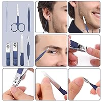 Vista 40 de Juego de cortaúñas profesional, kit de aseo de acero inoxidable, kit de manicura de viaje y pedicura, herramientas para el cuidado de uñas, kit